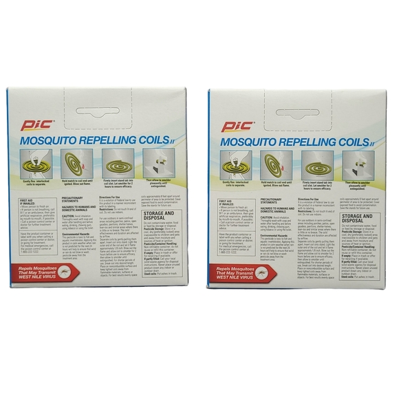 Pic Mosquito Repelling Coils 2 Box of 10 (Total 20 Coils) New Sealed C-10-12 NIB - Picture 3 of 9